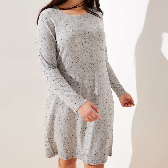LOFT Dresses & Skirts - Flecked Cutout Back Sweater Dress Size 16/18